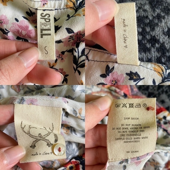 Spell Elle Romper Boho Floral Tassel Tie Rosewood Small EUC - Picture 3 of 13